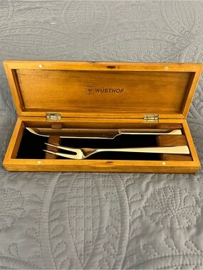 Wusthof Silver Carving Set with Wooden Box